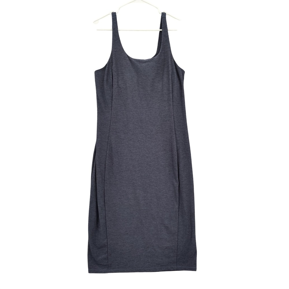 FLX Womens Travel Leisure Dress Athleisure L Gray Built-in Bra Minimalist Sporty
